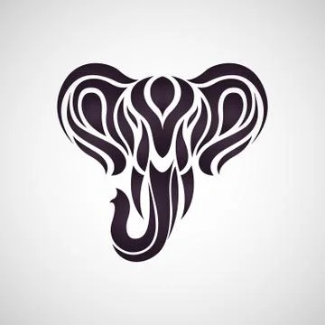 Elephant Tattoo logo vector Stock Illustration