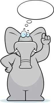 Elephant Thinking Stock Illustration