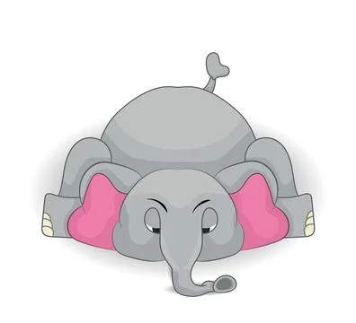 Elephant tired expression Stock Illustration
