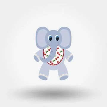 Elephant toy in the Bib Stock Illustration