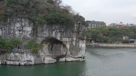 Elephant trunk mountain of Guilin, China Stock Footage 152000337