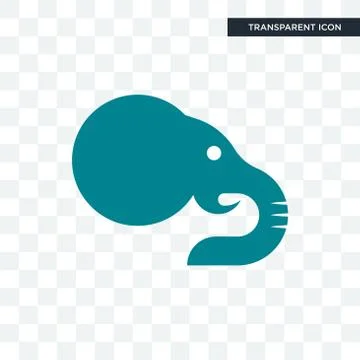 Elephant vector icon isolated on transparent background, elephant logo design Stock Illustration