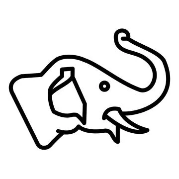 Elephant Vector Icon, Lineal style icon, from Animal Head icons collection Stock Illustration