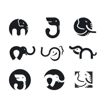 Elephant  vector icon set  illustration concept design Stock Illustration