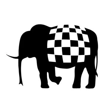Elephant vector, icon. Vector silhouette of a elephant on a white background. Stock Illustration