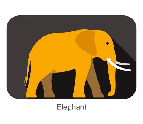 Elephant walking side flat 3D icon design, vector illustration Stock Illustration
