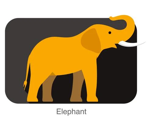 Elephant walking side flat 3D icon design, vector illustration Illustrazione stock