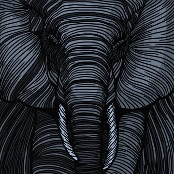 Elephant wall poster Stock Illustration