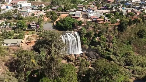 Elephant waterfall view from the above. Dalat, Vietnam Video stock 128222619