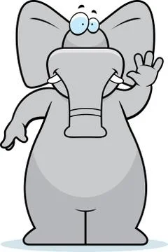 Elephant Waving Stock Illustration