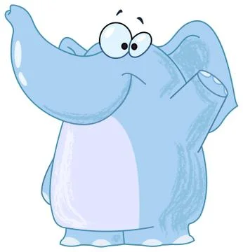 Elephant waving Stock Illustration