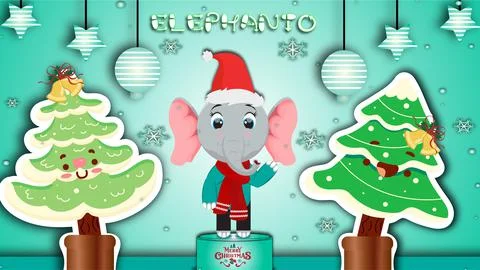 Elephanto Christmas Stock Illustration