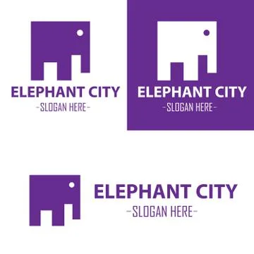 Elephants city Stock Illustration