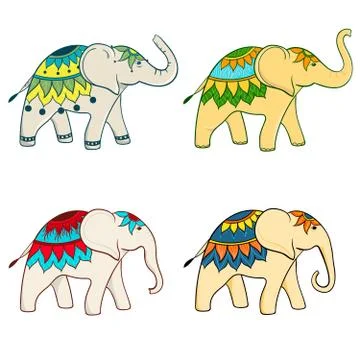 Elephants Stock Illustration