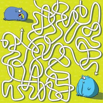 Elephants Maze Game Иллюстрация