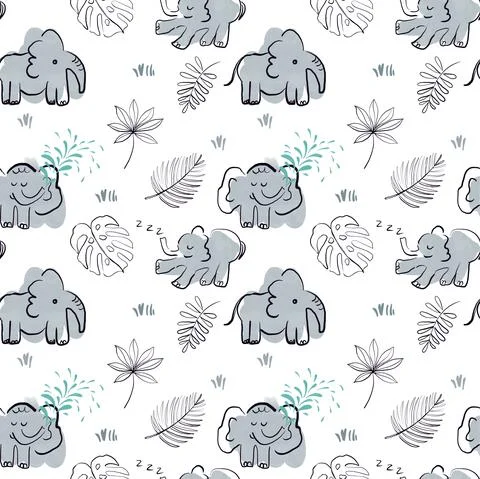 Elephants pattern Stock Illustration