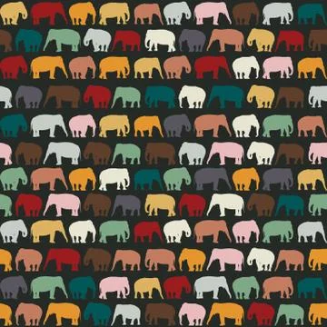 Elephants texture Stock Illustration