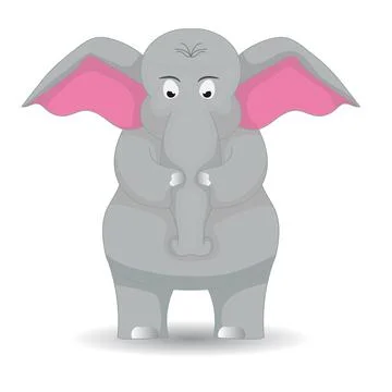 Elephantsad elephant looking down Stock Illustration