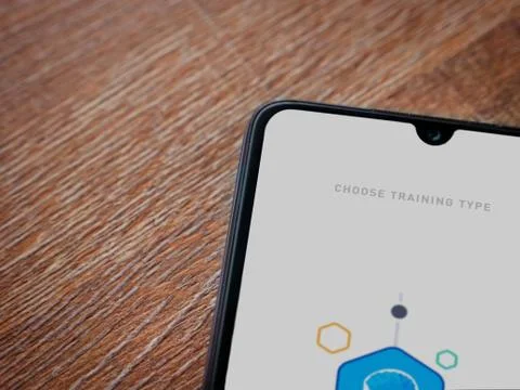 Elevate - Brain training games app launch screen with logo on the display of  Stock Photos
