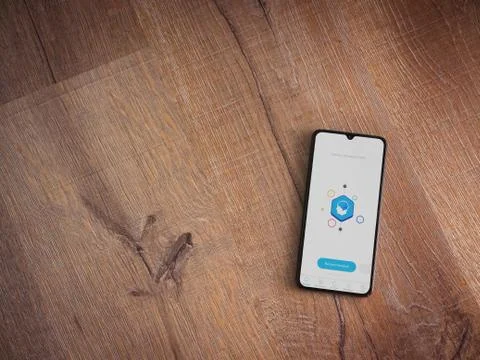 Elevate - Brain training games app launch screen with logo on the display of  Stock Photos