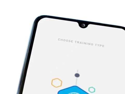 Elevate - Brain training games app launch screen with logo on the display of  Stock Photos