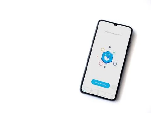 Elevate - Brain training games app launch screen with logo on the display of  Stock Photos