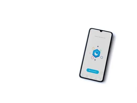 Elevate - Brain training games app launch screen with logo on the display of  Stock Photos