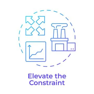 Elevate the constraint blue gradient concept icon Stock Illustration