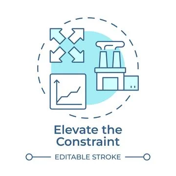 Elevate the constraint soft blue concept icon Stock Illustration