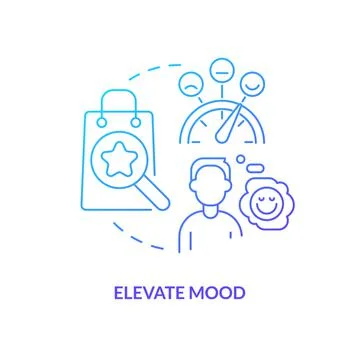 Elevate mood blue gradient concept icon Stock Illustration