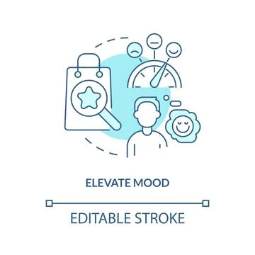 Elevate mood turquoise concept icon Stock Illustration