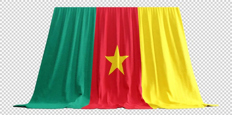 Elevate pride unity with 3D Cameroonian flags Embrace culture history in even Stock Illustration