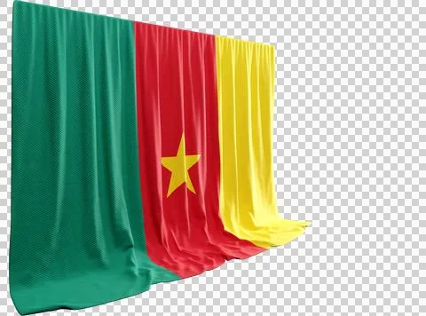 Elevate pride unity with 3D Cameroonian flags Embrace culture history in even Stock Illustration