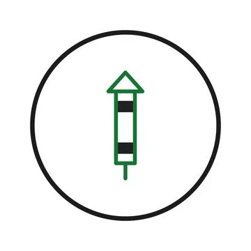 Elevate your concepts: A singular minimalist rocket graphic, isolated on pr.. Stock Illustration