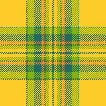 Elevate your designs with this vibrant yellow, green, and orange plaid patt.. Stock Illustration