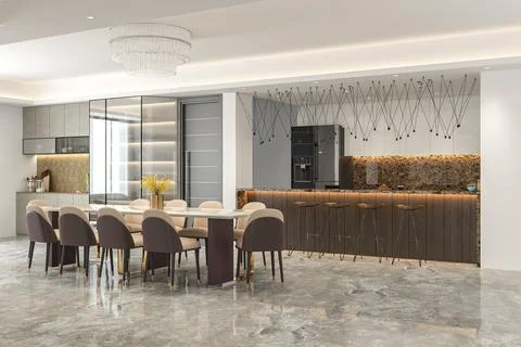 Elevate Your Dining Experience Designing a Luxury Interior with Craft Woode.. Illustrazione stock