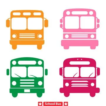 Elevate Your Educational Resources with Engaging School Bus Vector Silhouet.. Stock Illustration