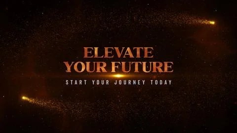 Elevate Your Future Start Your Journey Today with Starry Background and Lig.. Illustrazione stock