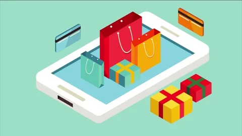Elevate Your Mobile Shopping Experience: Gifts, Bags, and Rewards Video stock 339342561