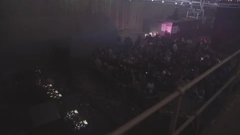 Elevated angle of crowd dancing at dj gig Stock-Footage 138021522