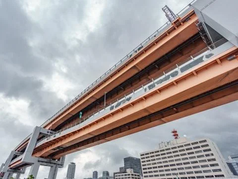 Elevated bridge with several levels Foto stock