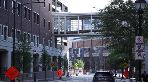 Elevated City Walkway Charlotte Video stock 59198992