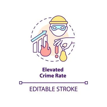 Elevated crime rate concept icon Illustrazione stock