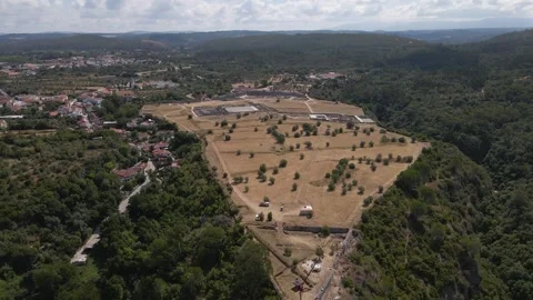 Elevated drone perspective highlighting Conímbriga’s archaeological complexity Stock-Footage 341482482