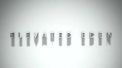 Elevated eden 3D title animation white text on a white background Stock Footage 300618309