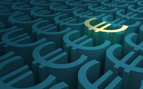 Elevated Euro Symbols pattern Stock-Illustration