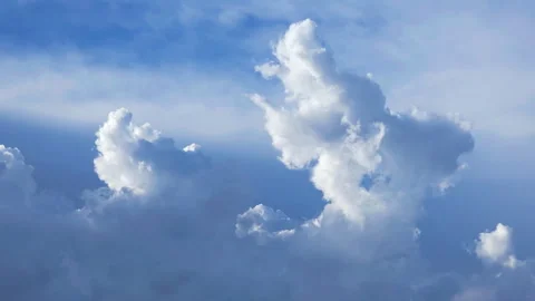 Elevated footage of a bright sky with white clouds, clear nature background Video stock 315919841