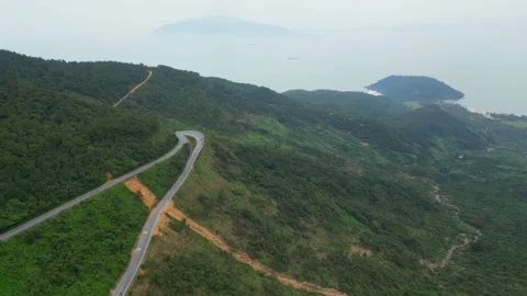 "Elevated Horizons: A Stunning 4K Drone Expedition Along High Altitude Roads Thr Stock Footage 235813055