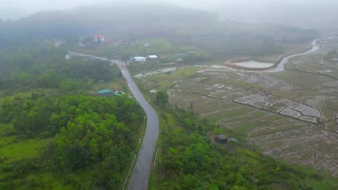 "Elevated Horizons: A Stunning 4K Drone Expedition Along High Altitude Roads Thr Stock Footage 235814731