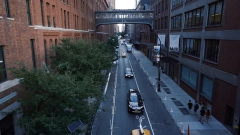 Elevated Linear High Line Park Urban Manhattan Stock Footage 124258315